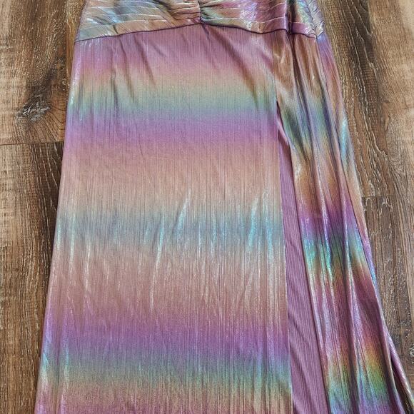 Retrofete Soleil Dress in Lilac Aurora Size Large Strapless NWT Cutout Metallic - Picture 6 of 15